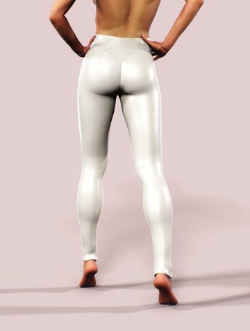Beige Leather Leggings-High waisted leggings-bootysculpted